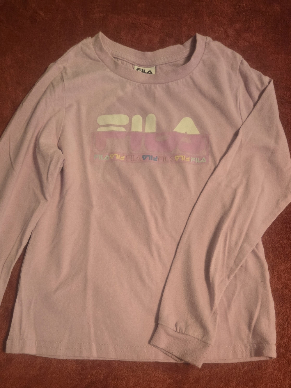 Fila Kids Long Sleeve Logo Tee - Light Pink